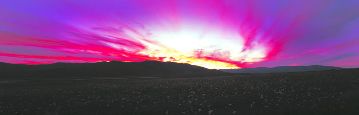 Fine Art Panoramic Landscape Photography Swirling Sunset, Death Valley